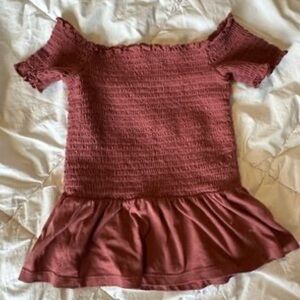 American Eagle scrunched peplum crop top